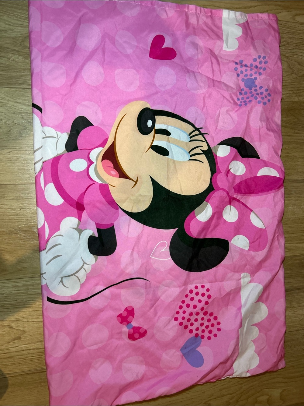 Disney Minnie Mouse Pink and White Polka Dot Pillowcase
